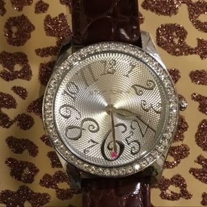 Betsey Johnson Watch w/Brown Alligator Leather